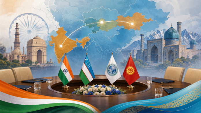 प्रधानमंत्री मोदी की उज्बेकिस्तान और किर्गिज गणराज्य यात्रा तथा SCO शिखर सम्मेलन का संपादकीय मानचित्र