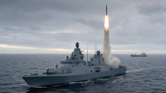 German Navy LORA ballistic missile test from a frigate in the North Atlantic