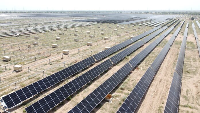 Bhadla solar plant — September 2023 file photo Solar panels at the AMP Energy plant in Bhadla, Rajasthan