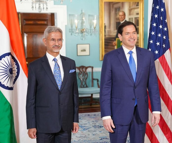S Jaishankar, left, and Marco Rubio together at the US State Department in Washington on July 1, 2025.