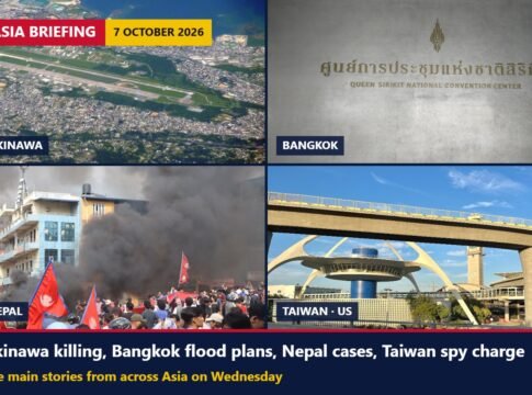 Asia Briefing, 7 October: Okinawa Killing Tests the US-Japan Alliance, Bangkok Plans for Floods, Nepal’s Protest Cases and a Spy Charge Over Taiwan