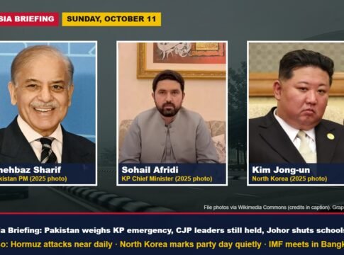 Asia Briefing, October 11: Pakistan’s Cabinet Weighs a Khyber Pakhtunkhwa Emergency, CJP Leaders Still Held, Johor Shuts Schools for a Week