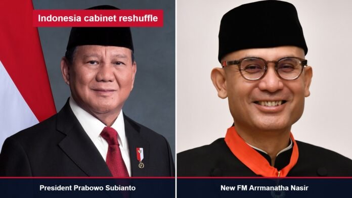 Indonesian President Prabowo Subianto and new Foreign Minister Arrmanatha Christiawan Nasir
