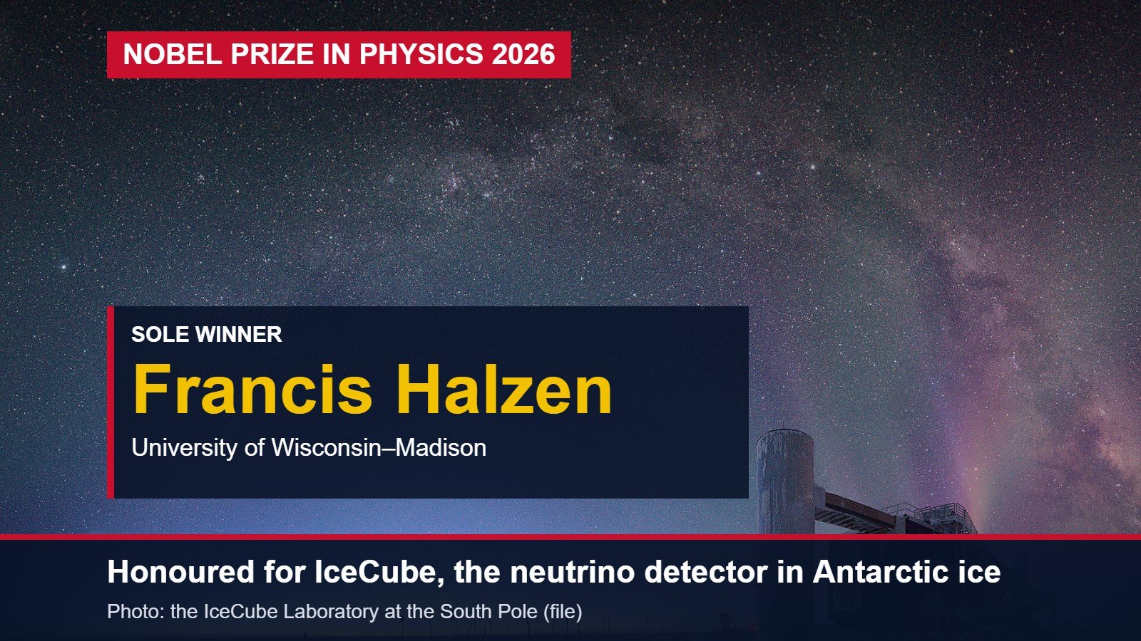 The IceCube Laboratory at the South Pole under a starry sky