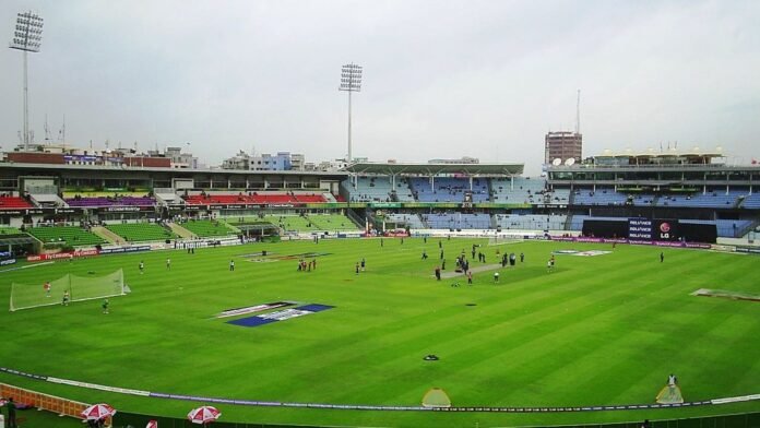 Sher-e-Bangla National Cricket Stadium in Mirpur, viewed from the south gallery — March 19, 2011 file photo