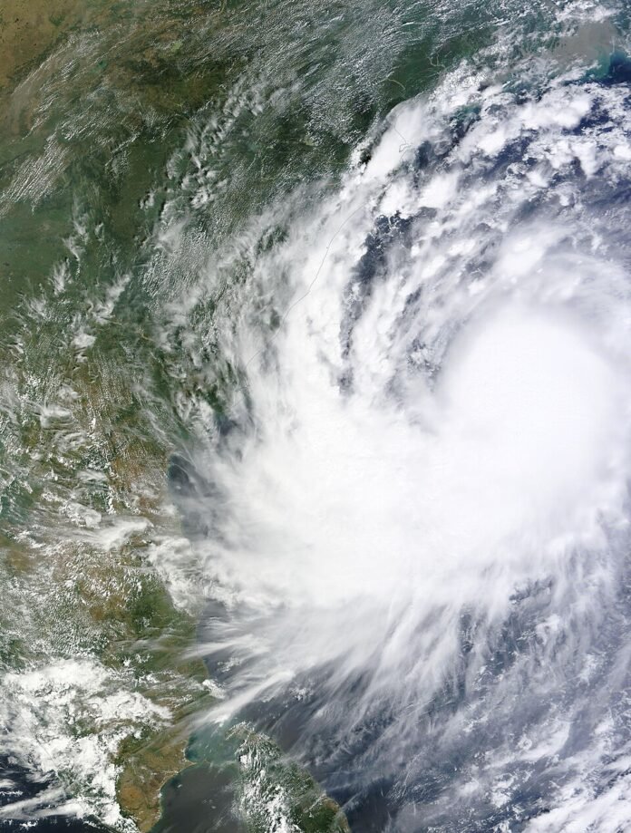 NASA satellite file image of Cyclone Hudhud over the Bay of Bengal on October 10, 2014