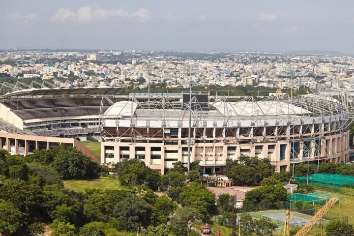 File photograph of Rajiv Gandhi International Cricket Stadium in Hyderabad, September 2019