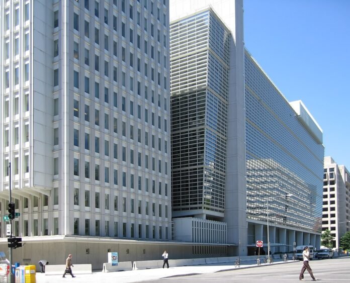 Archival view of the World Bank headquarters building in Washington, DC