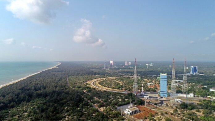 Panoramic view of Sriharikota during PSLV-C55 preparations in April 2023 — file photograph