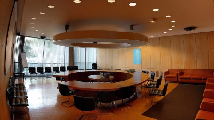 Room V at UNESCO headquarters in Paris in May 2016 — file photo Room V at UNESCO headquarters in Paris in May 2016