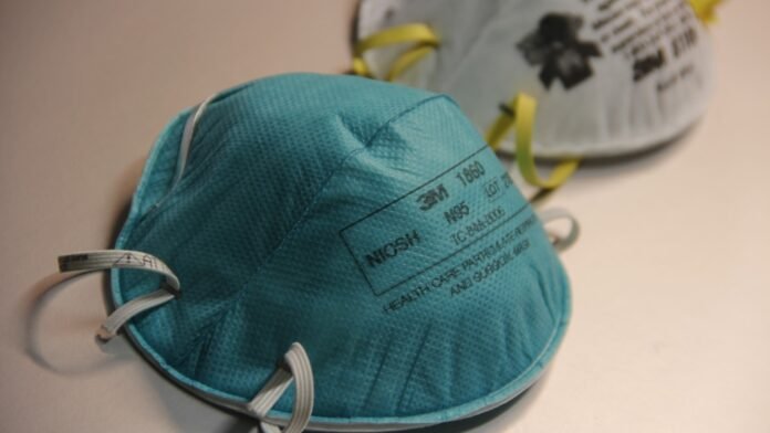 N95 respirator — CDC archival photo, not a mask from the DBS programme