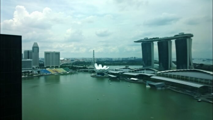Marina Bay Sands across Marina Bay, Singapore — April 2015 file photo