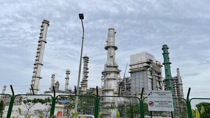 Pertamina refinery in Balikpapan, Indonesia — February 2026 file photo