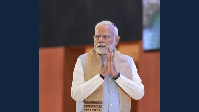 oct30-2 Prime Minister Narendra Modi at the Rising North East Investors Summit in New Delhi — May 23, 2025 file image