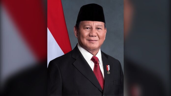 Official portrait of Indonesian President Prabowo Subianto